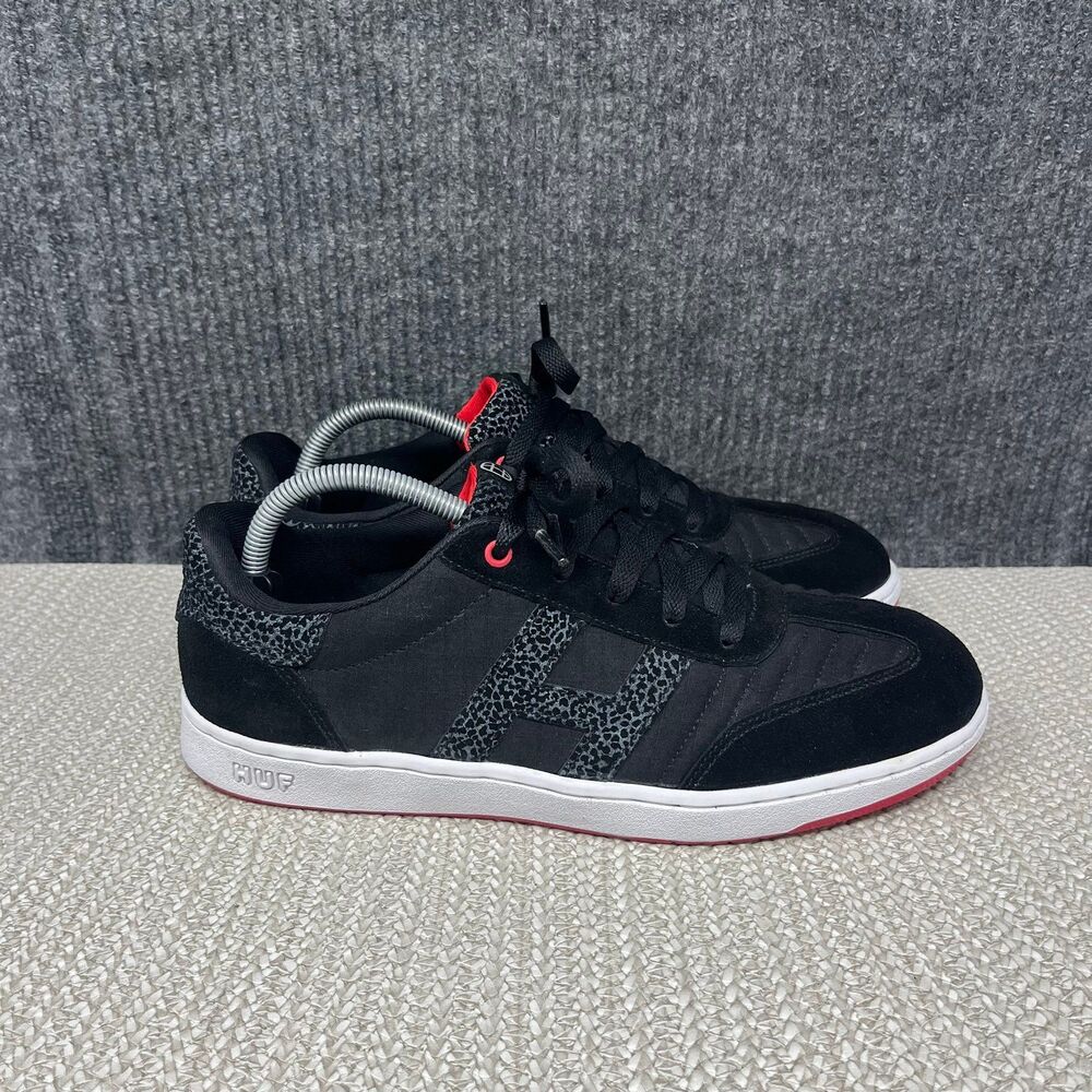 HUF Arena Skate Shoes Black Red Elephant Print Grey Mens 10 US 2014